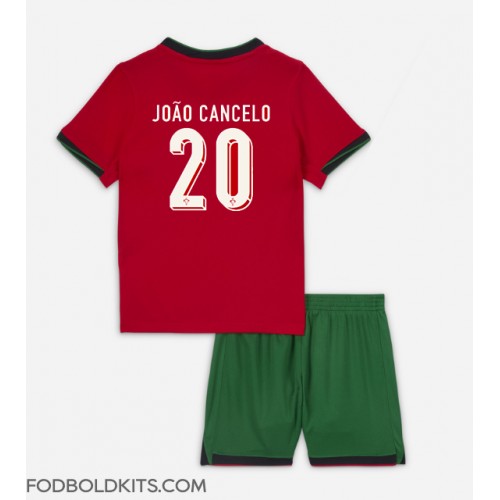 Portugal Joao Cancelo #20 Hjemmebanesæt Børn EM 2024 Kortærmet (+ Korte bukser)